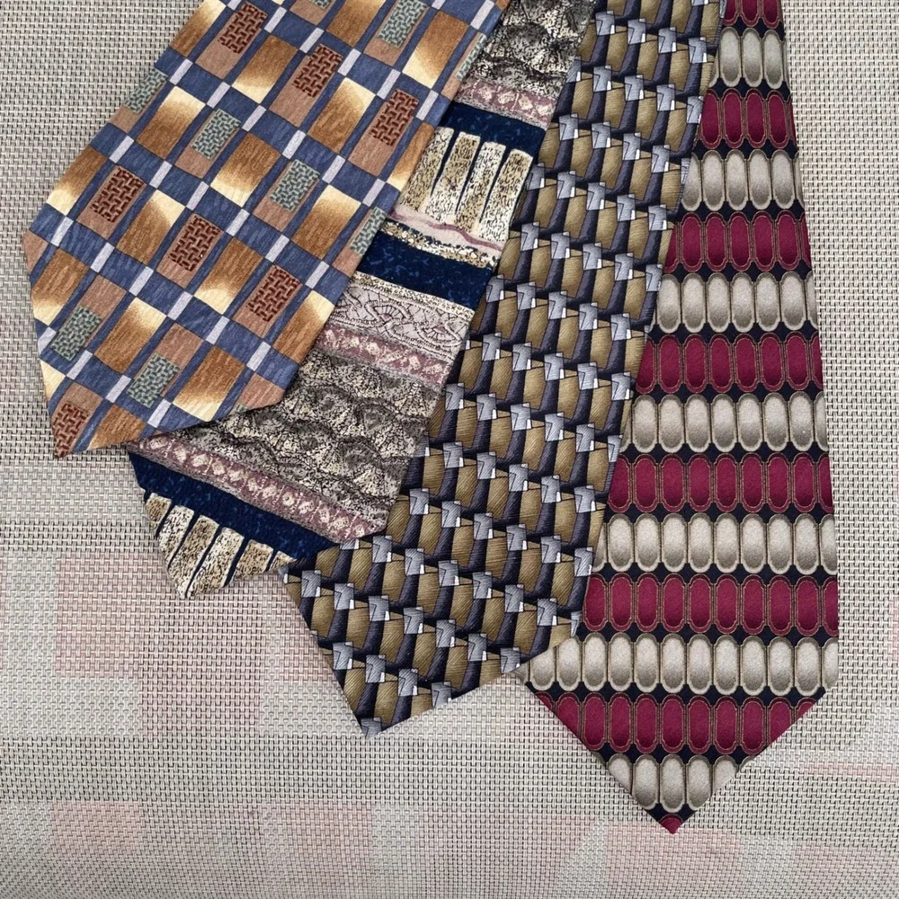 Cocktail Collection Silk Tie Bundle Geometric Abstract Multicolor 7 Piece Lot